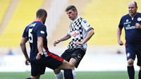 Max Verstappen a Albert II. Monacký při fotbale v Monaku