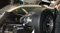 Mercedes F1 W05 Hybrid při posledních sezónních testech v Silverstone sloužil Pirelli