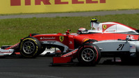 Kimi Räikkönen v závodě v Maďarsku