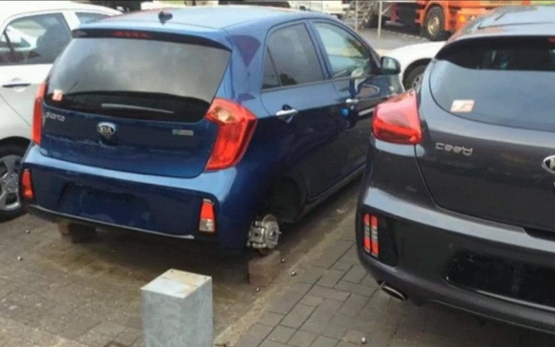 Kia Picanto a ukradená kola