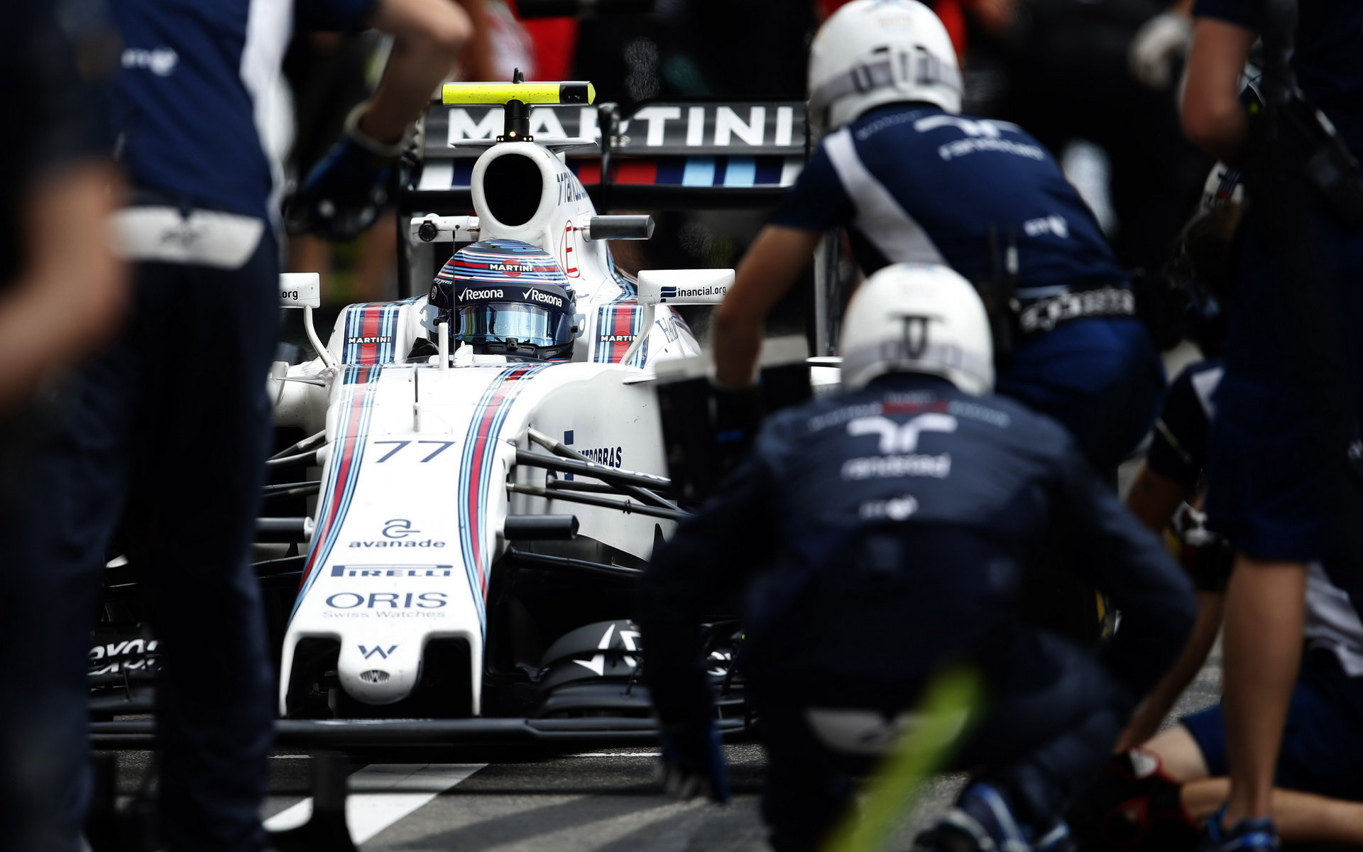 Valtteri Bottas při tréninku v Německu