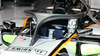 Vůz Force India s ochranou kokpitu typu halo v Belgii