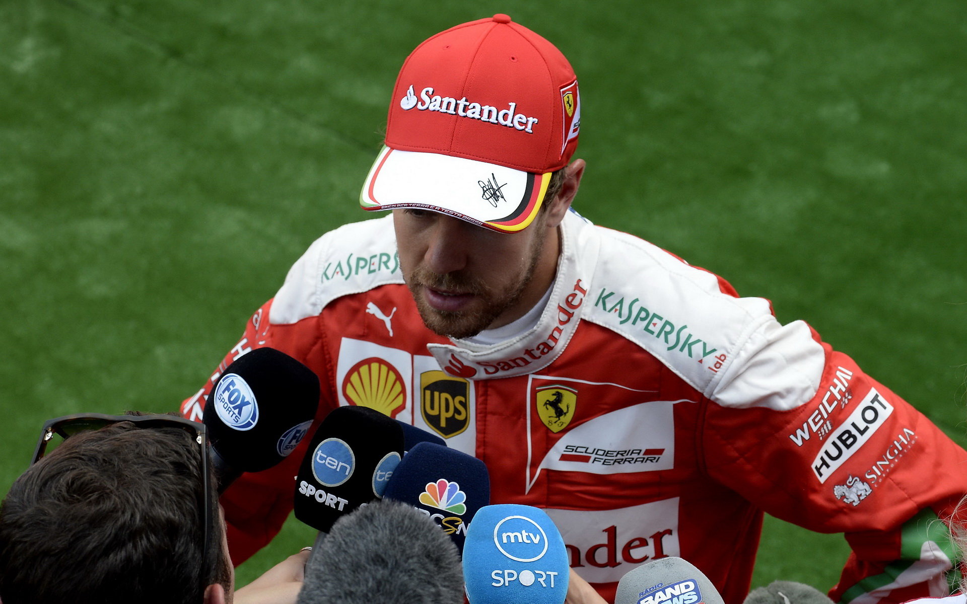 Sebastian Vettel po kvalifikaci v Belgii