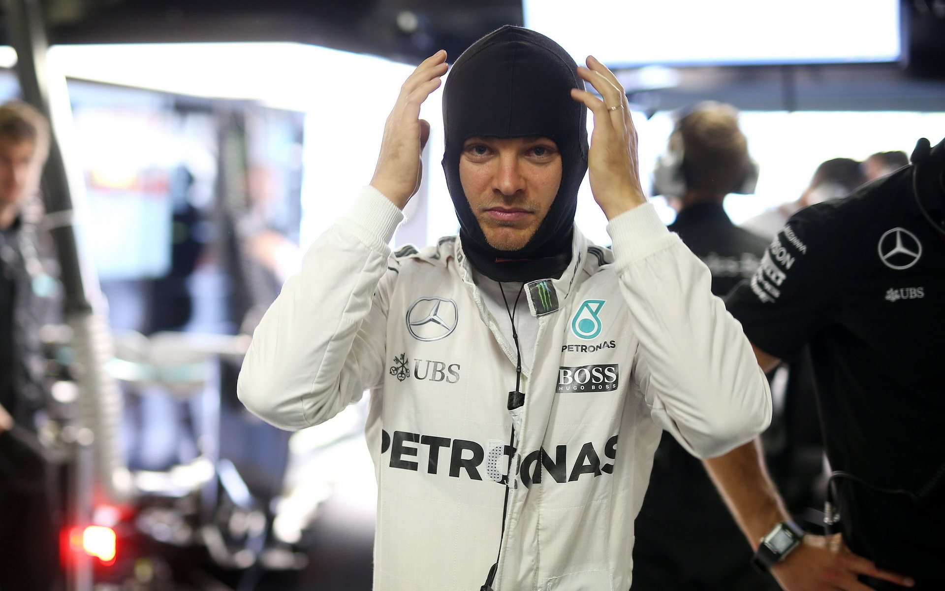 Nico Rosberg při pátečním tréninku na Monze