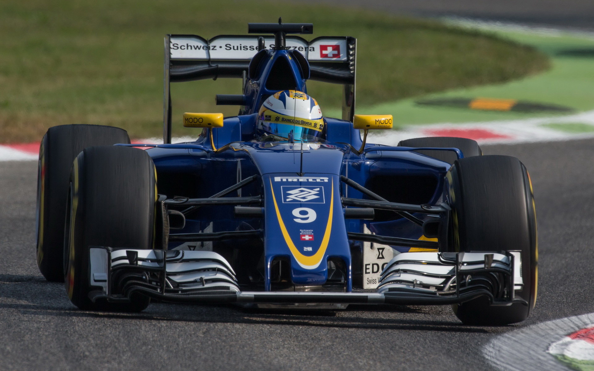 Marcus Ericsson při pátečním tréninku na Monze