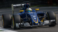 Marcus Ericsson při pátečním tréninku na Monze