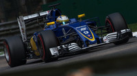 Marcus Ericsson při pátečním tréninku na Monze