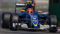 Felipe Nasr při pátečním tréninku na Monze