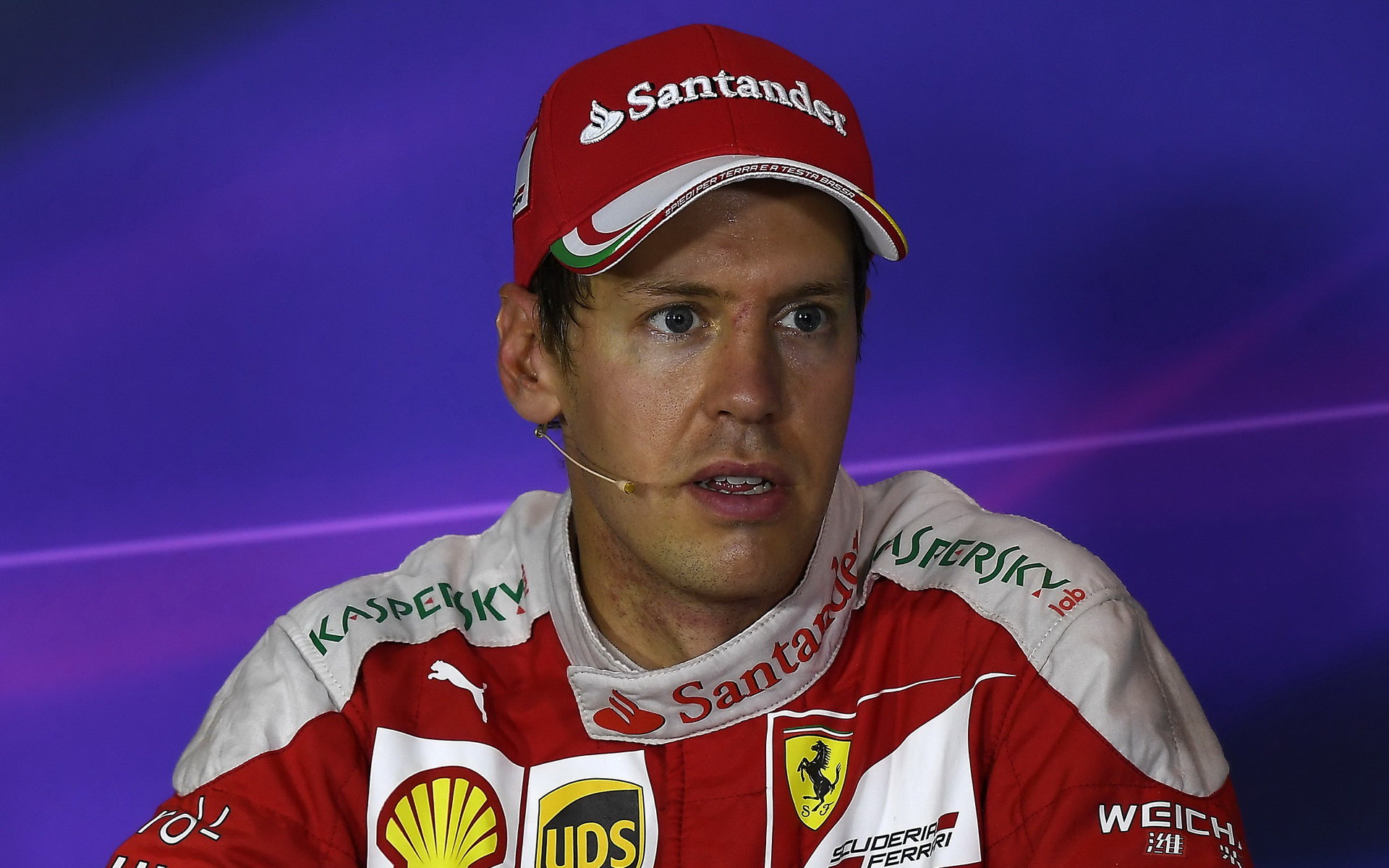 Sebastian Vettel na tiskovce po závodě na Monze