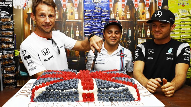 Jenson Button, Felipe Massa a Nico Rosberg v Malajsii