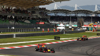 Daniel Riccciardo a Max Verstappen v závodě v Malajsii