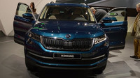 Škoda Kodiaq při premiéře na pařížském autosalonu.