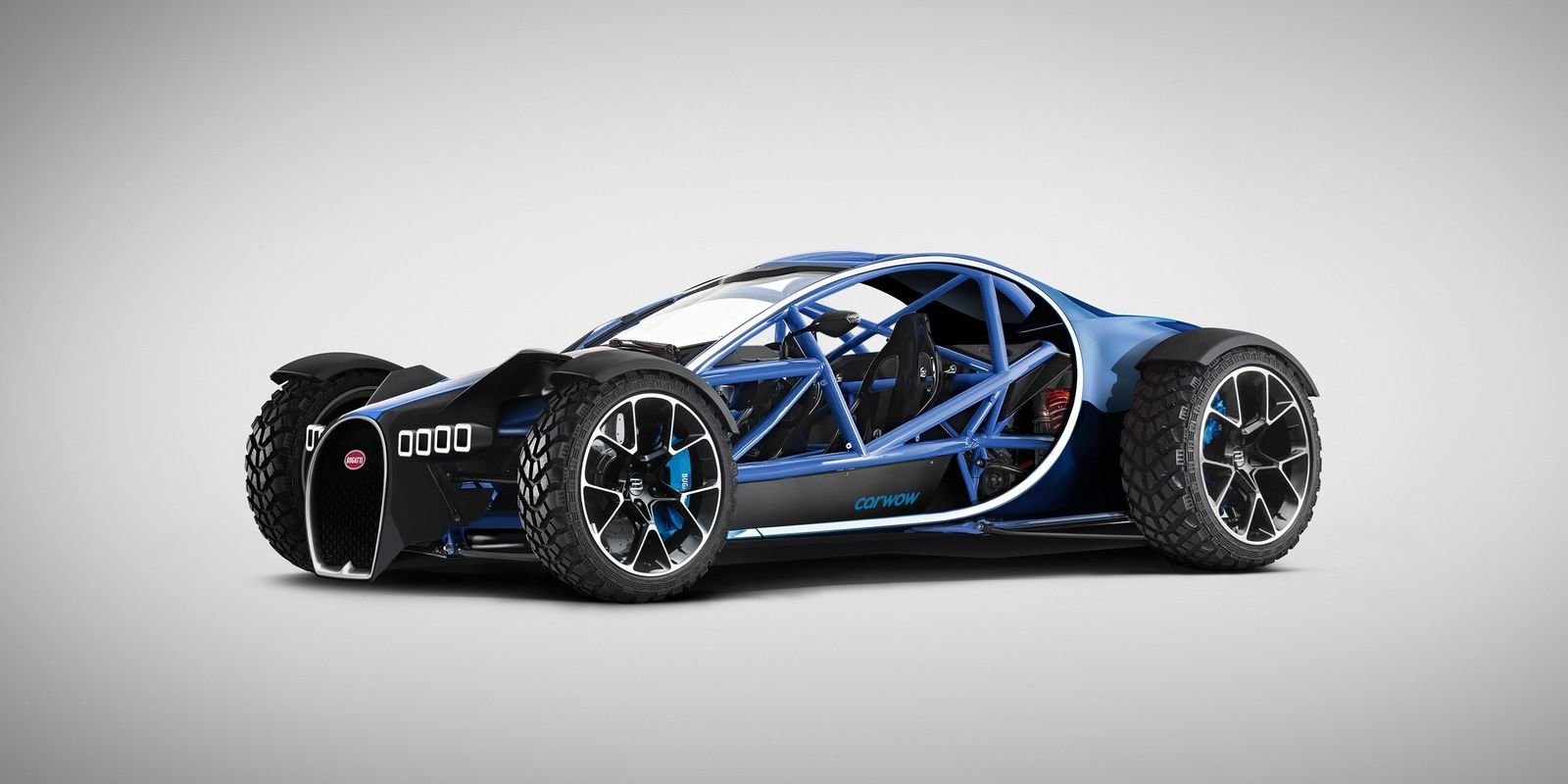 Ariel Chiron = Bugatti Chiron + Ariel Nomad. Zkřížit jedno z nejrychlejších aut planety s tím, co projede téměř všechno je vlastně naprosto geniální nápad na vznik nejlepšího vozu na světě. Navíc se podívejte, jak trubkové konstrukci Arielu sluší přední část a motor z Bugatti.