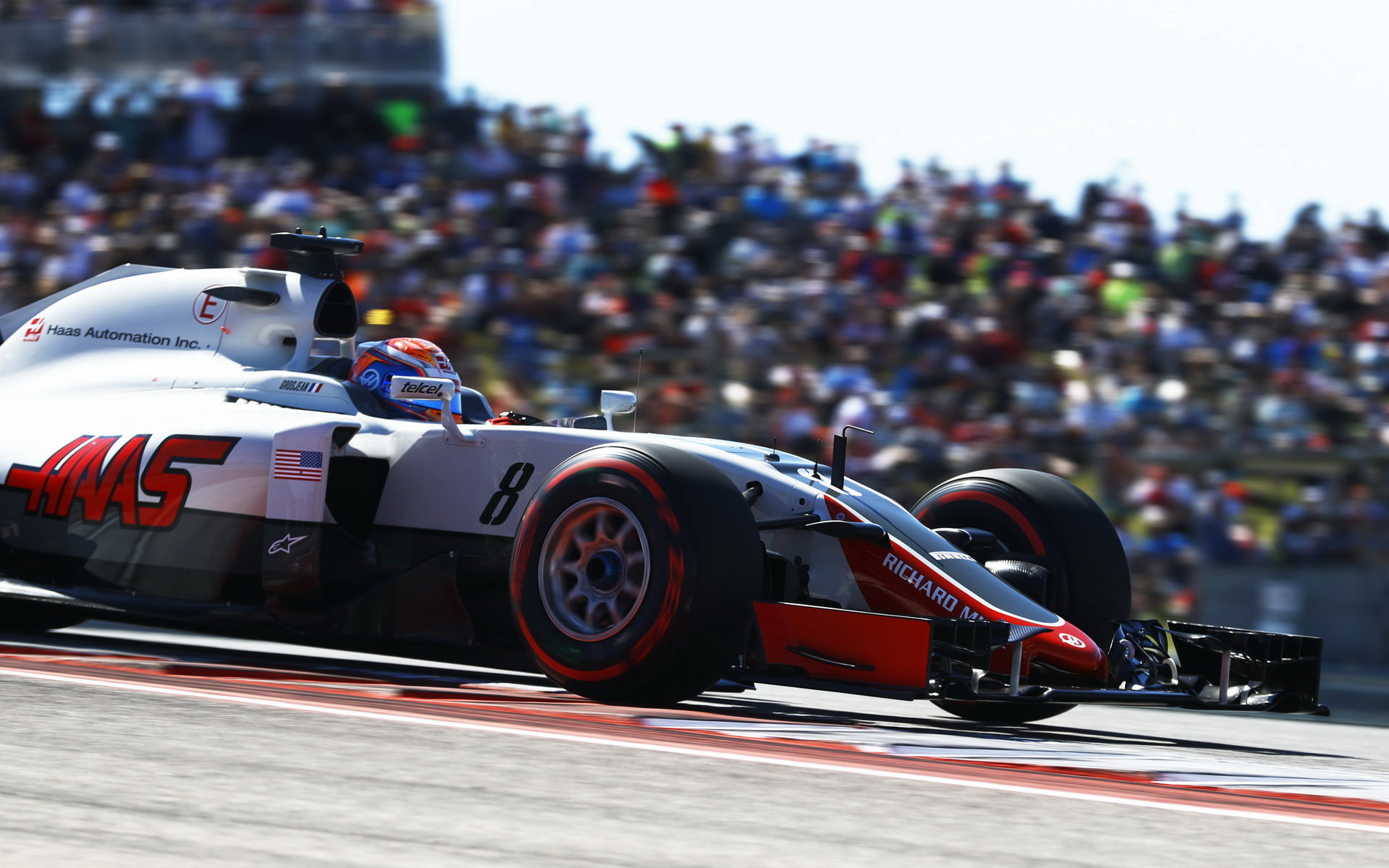 Romain Grosjean v kvalifikaci v Austinu