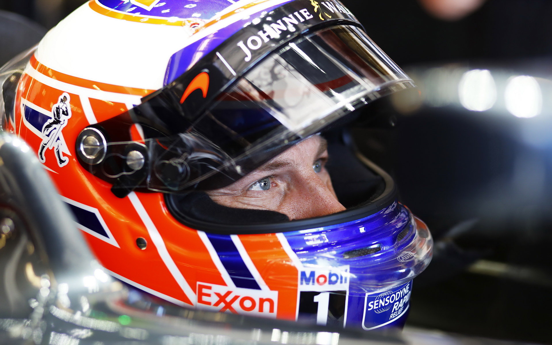 Jenson Button v kvalifikaci v Austinu