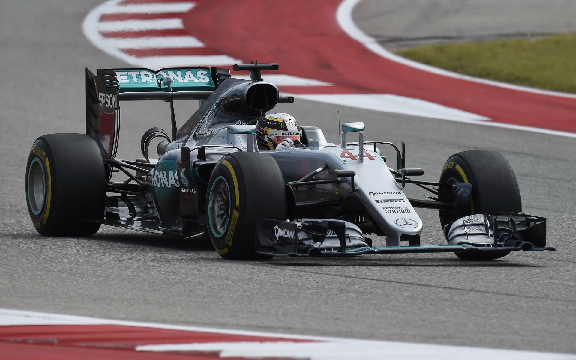 Lewis Hamilton v závodě v Austinu