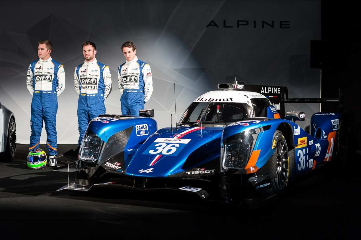 Pretentace týmu Signatech Alpine A460 s posádkou Nicolas Lapierre, Gustavo Menezes, Stéphane Richelmi