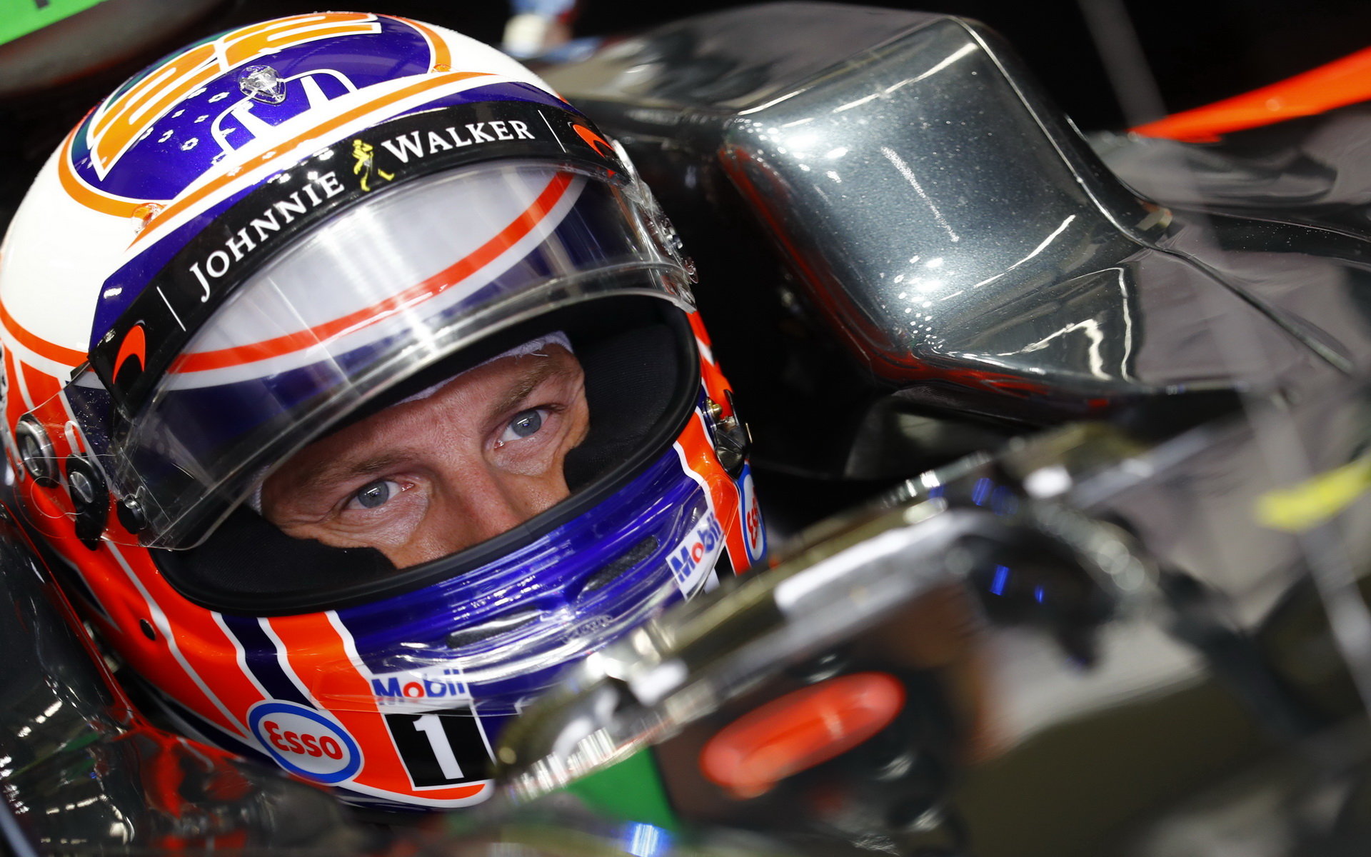 Jenson Button v kvalifikaci v Brazílii