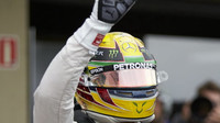 Lewis Hamilton po vyhrané kvalifikaci v Brazílii