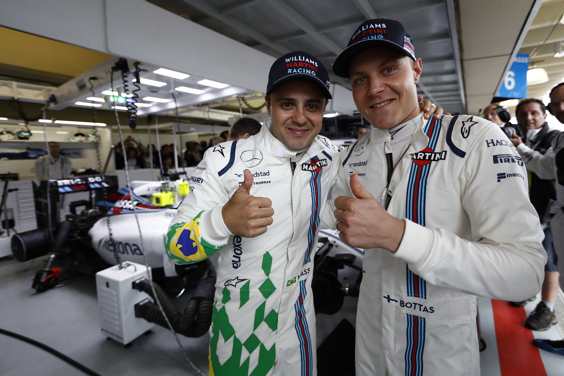 Felipe Massa se svým týmovým kolegou Valtterim Bottasem