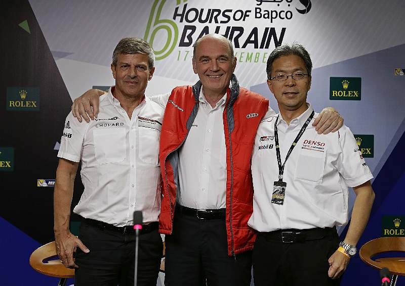 Fritz Enzinger (Porsche), Wolfgang Ullrich (Audi), Toshio Sato (Toyota)