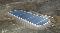 Vizualizace Gigafactory automobilky Tesla Motors v americké Nevadě.