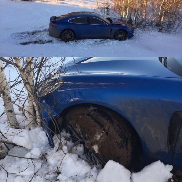 Nové Porsche Panamera mělo v Rusku nehodu