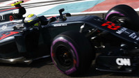 Jenson Button v kvalifikaci v Abú Zabí