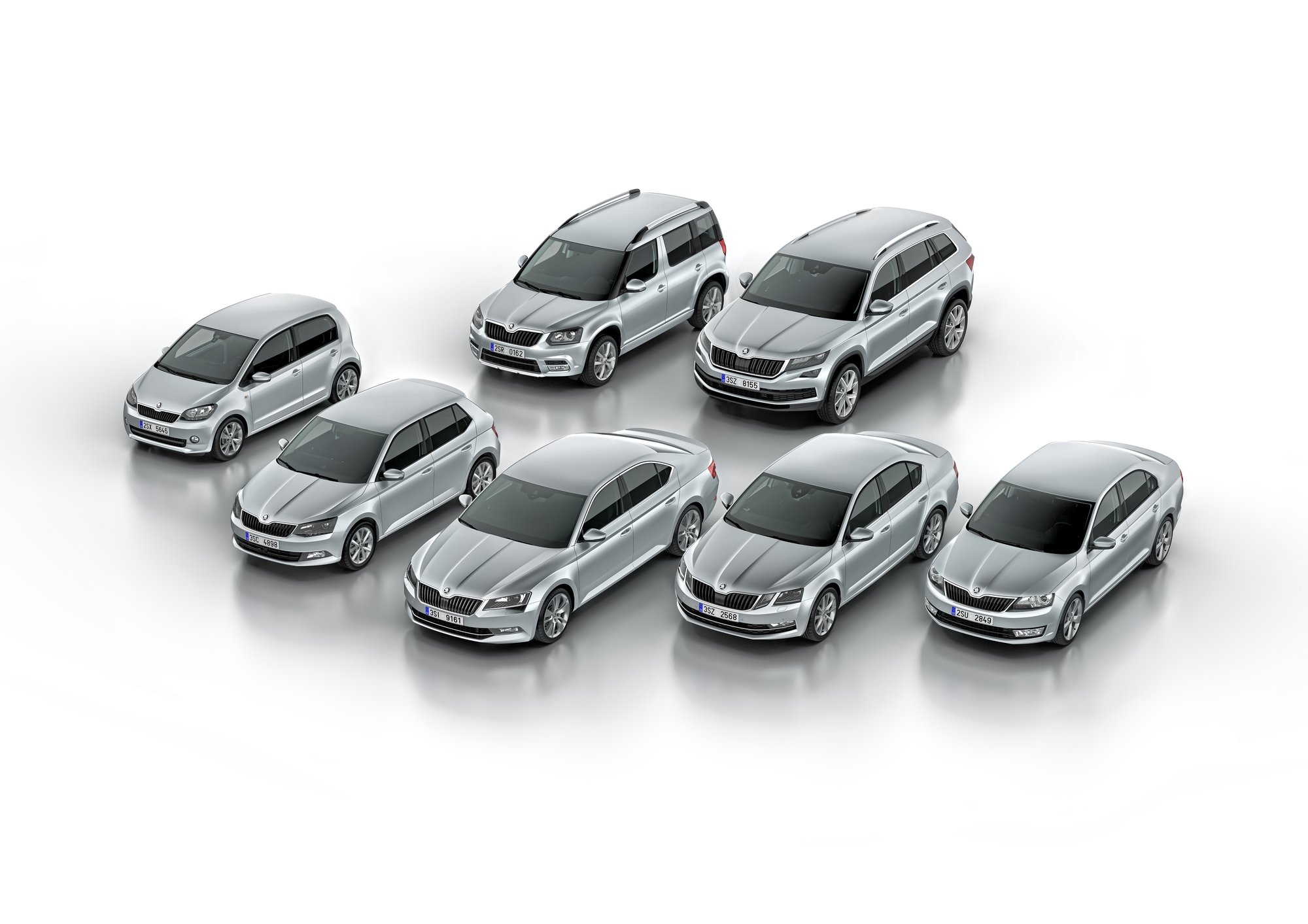 Aktuální prodejně úspěšná modelová paleta vozů Škoda.