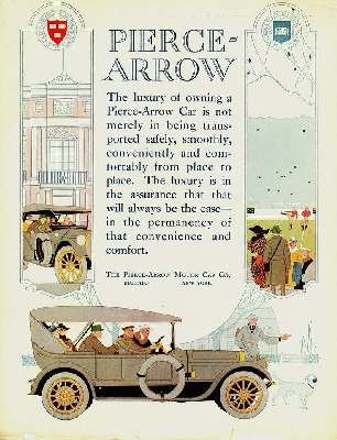 Dobová reklama na automobily Pierce Arrow