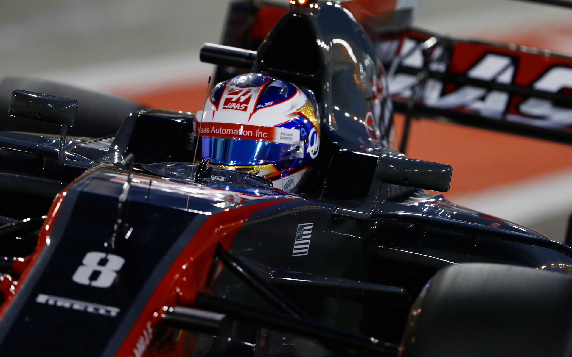 Romain Grosjean v kvalifikaci v Bahrajnu