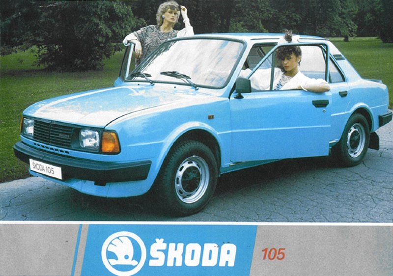 Škoda 105 na dobovém reklamním letáky
