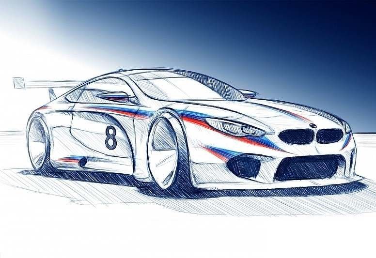Nákres možné podoby modelu BMW M8 GTE určeného pro závody WEC