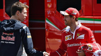 Daniil Kvjat a Sebastian Vettel v Barceloně