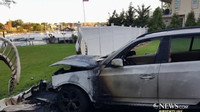 Tento vůz BMW údajně stál zaparkovaný 3-4 dny, poté u něj došlo k požáru