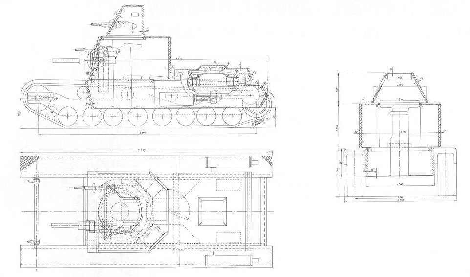 Projekt tanku s otáčivou věží a nástavkem
