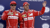 Kimi Räikkönen a Sebastian Vettel po kvalifikaci v Monaku