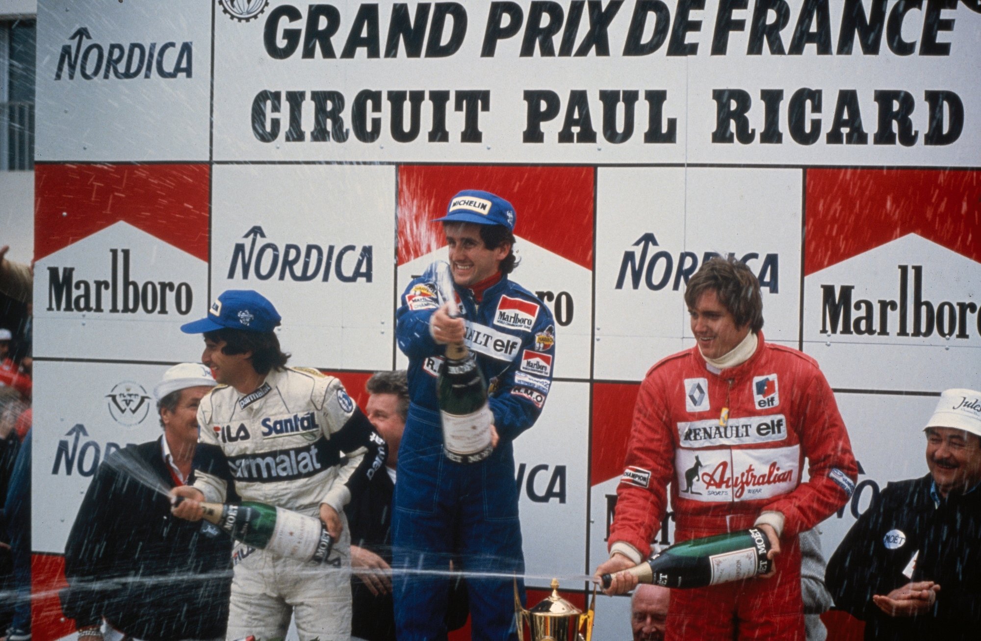 Prost vyhrál v Le Castellet poslední závod před dlouhou pauzou, i když tento snímek je z roku 1983