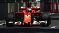 Kimi Räikkönen při tréninku v Baku