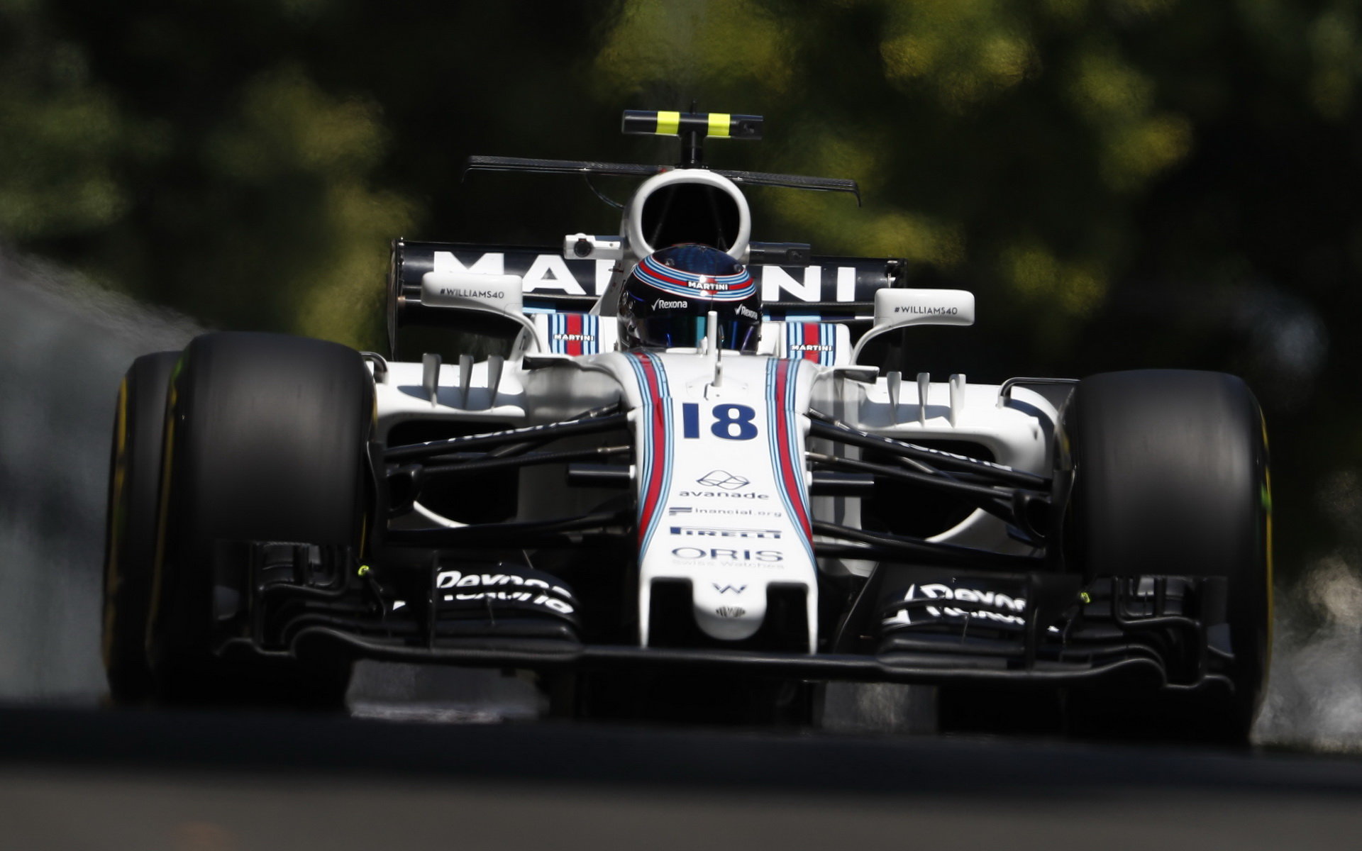 Lance Stroll při tréninku v Baku