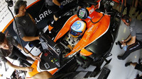 Fernando Alonso s McLarenem MCL32 na Hungaroringu