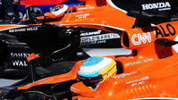 Fernando Alonso parkuje vedle svého týmového kolegy Stoffela Vandoornea