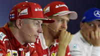 Kimi Räikkönen a Sebastian Vettel na tiskovce po závodě v Maďarsku