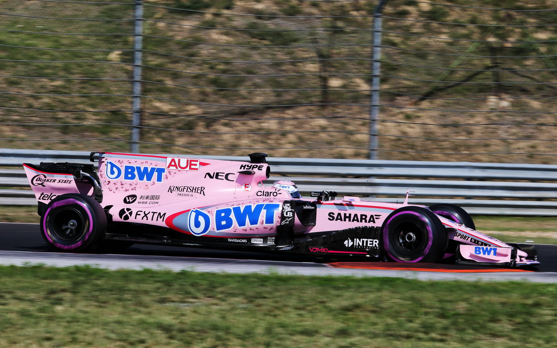 NIkita Mazepin testuje první den vůz Force India VJM10 - Mercedes v Maďarsku