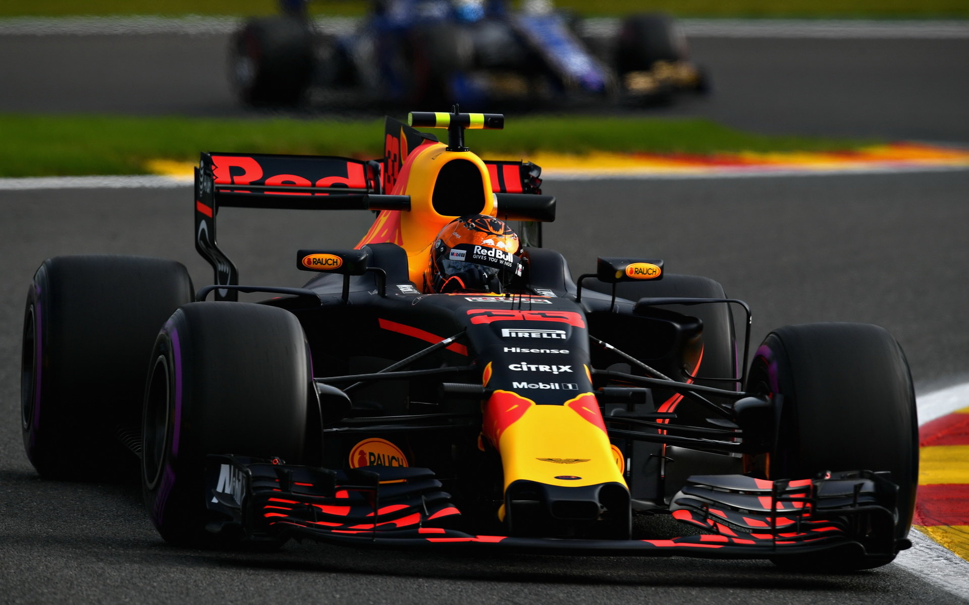 Max Verstappen při tréninku v Belgii