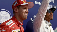 Sebastian Vettel a Lewis Hamilton po kvalifikaci v Belgii