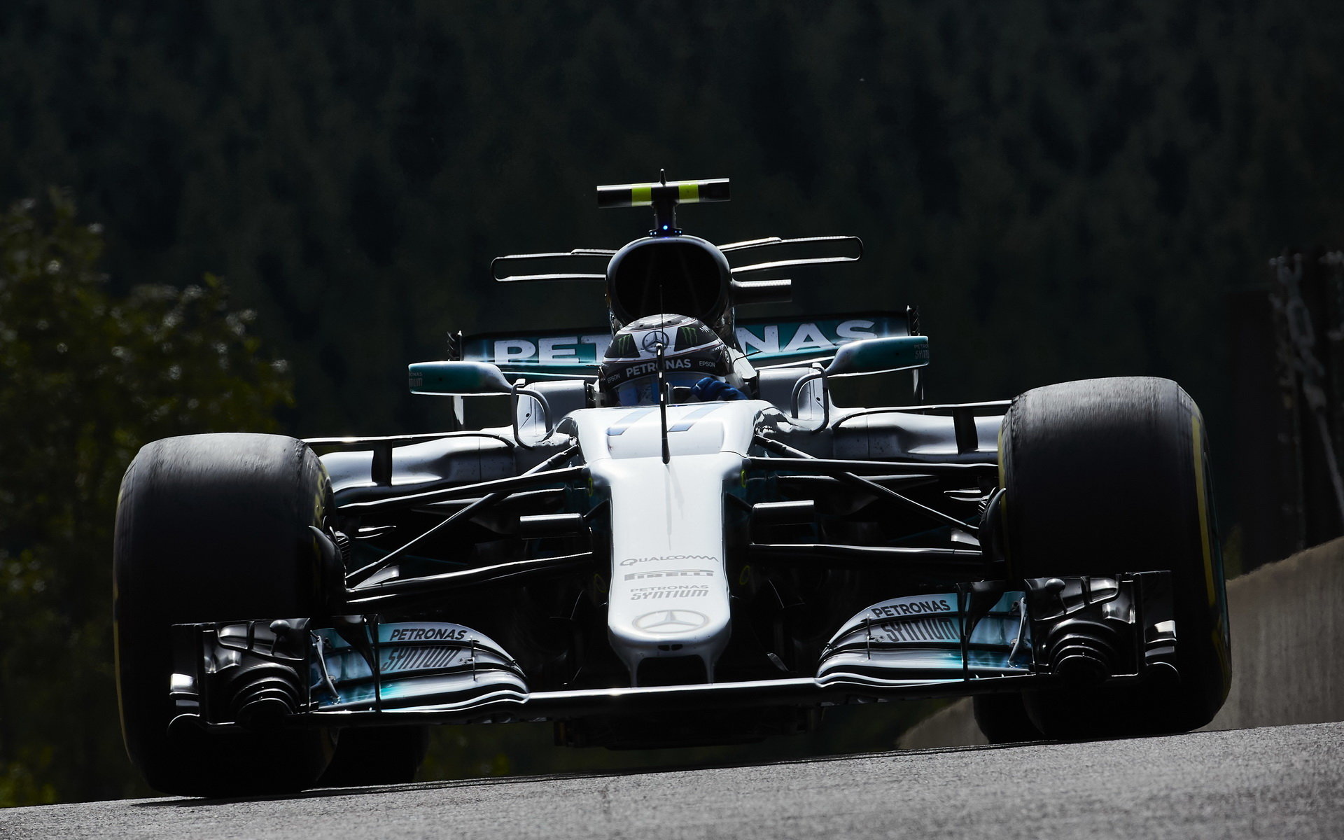 Valtteri Bottas při tréninku v Belgii