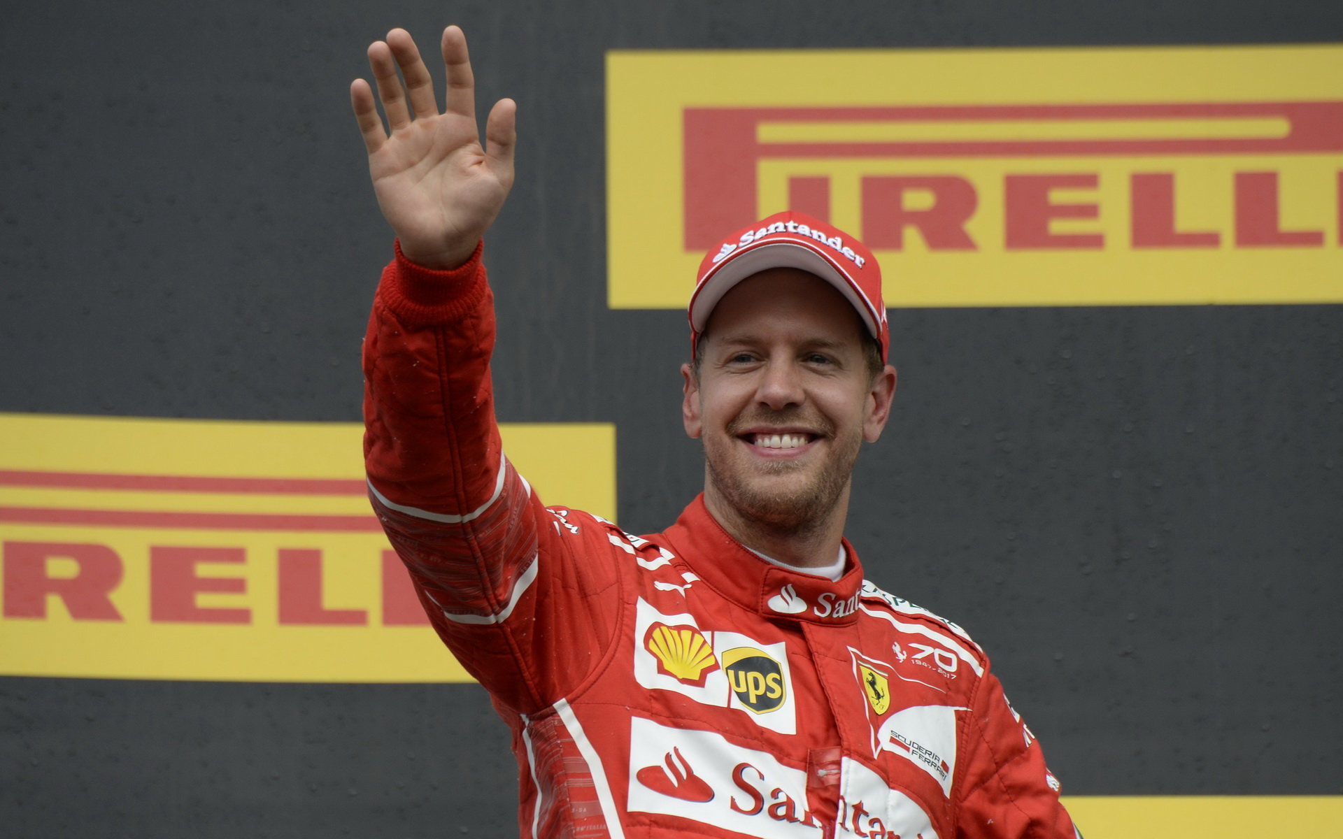 Sebastian Vettel po závodě v Belgii