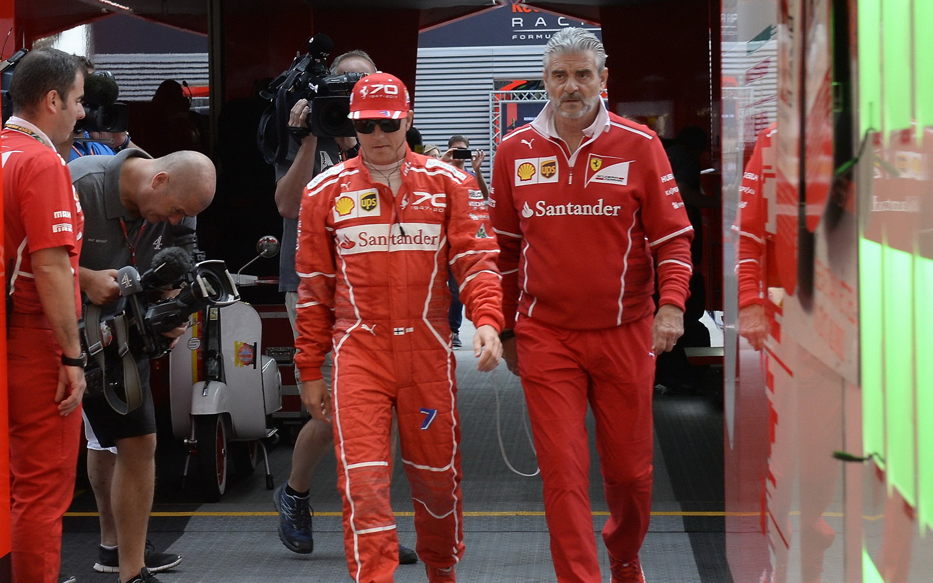 Kimi Räikkönen a Maurizio Arrivabene v Itálii