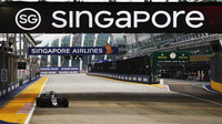 Romain Grosjean při tréninku v Singapuru